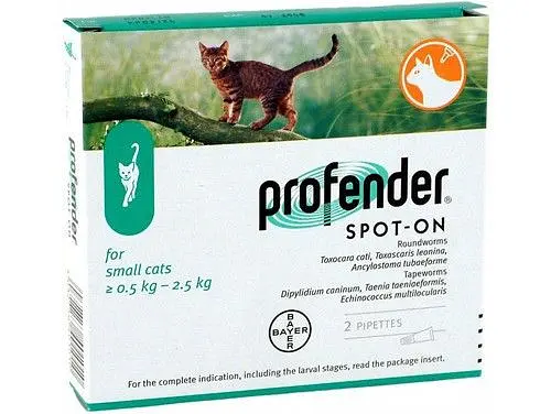 Краплі для котів від гельмінтів Bayer Profender до 2.5 кг, (ціна за 1шт)