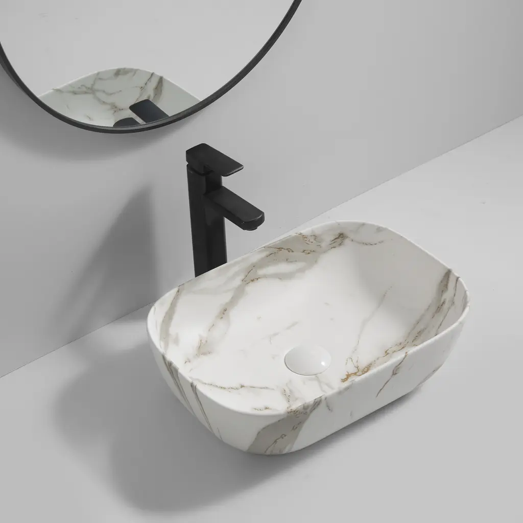Умивальник накладний Mixxus Premium Diverse-0114 marble 455x325x135 мм MP6545, Мармур - фото 6