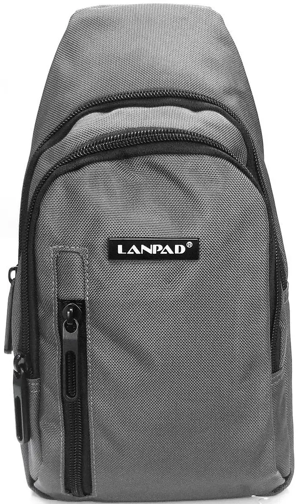 Сумка через плече Lanpad 17х27х9 см нейлонова з переставним ременем Сірий