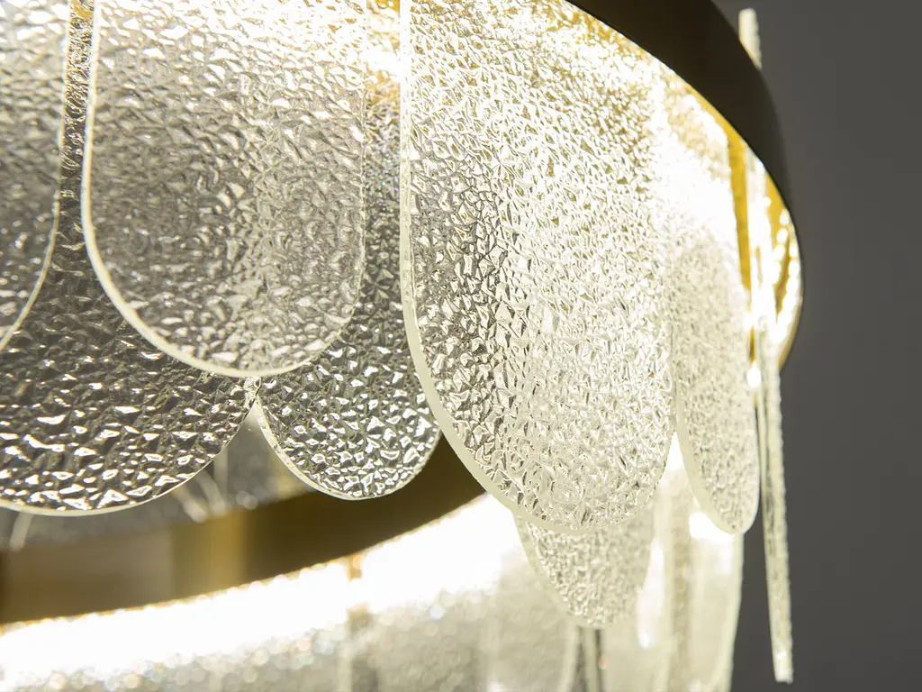 Підвісна люстра Diasha 803/600SGD кругла LED-модель у золотому кольорі, потужність 120 Вт, діаметр 58 см - фото 5