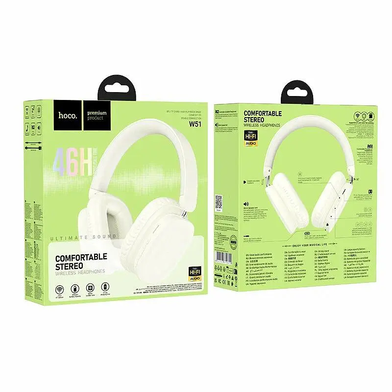 Bluetooth Стерео Гарнитура Hoco W51, 46h, 400 mAh Белый - фото 3