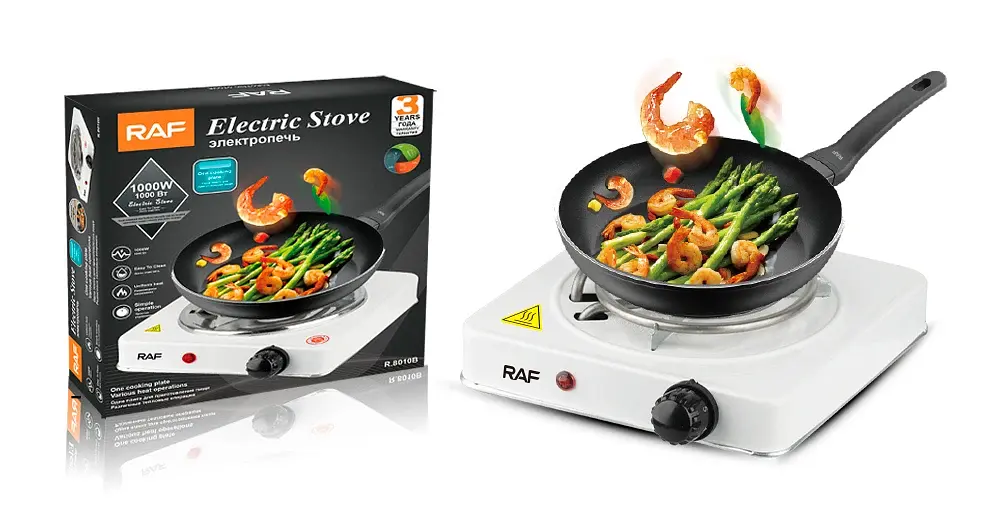 Електрична плита зі спіральним нагріванням XPRO RAF 8010B 1 конфорка (MER-15295_230) - фото 3