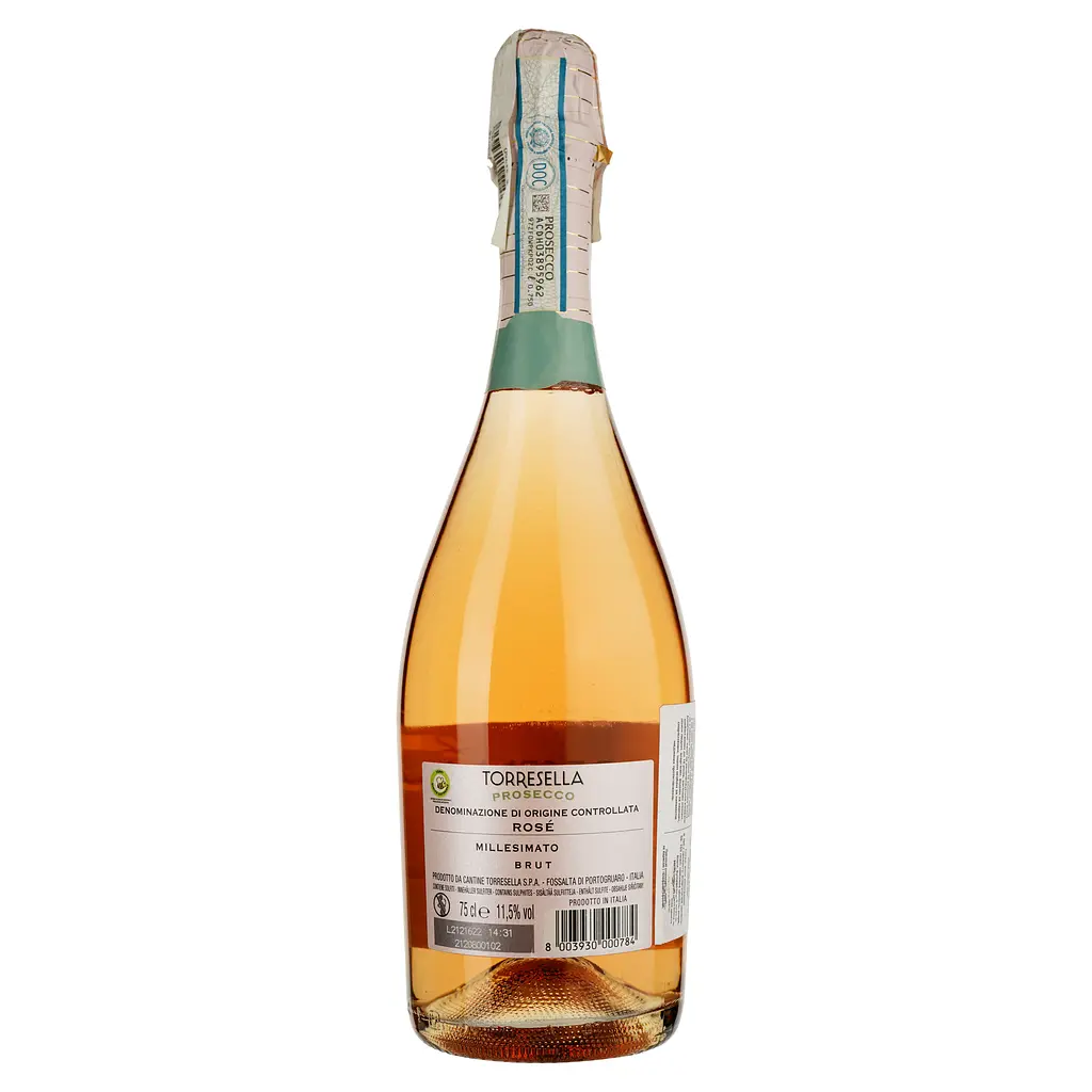 Ігристе вино Santa Margherita Torresella Prosecco Rose Brut DOC, рожеве, брют, 11,5%, 0,75 л - фото 2