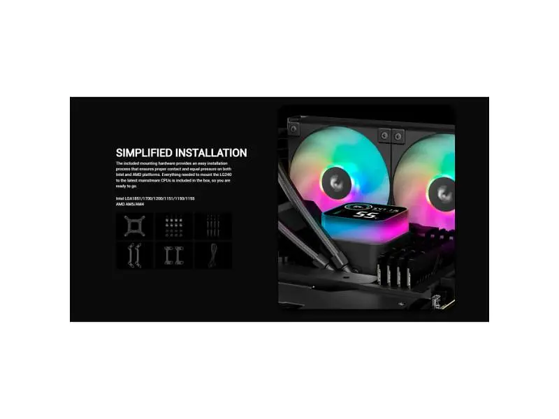 Водяне охолодження Deepcool LQ240 Black (R-LQ240-BKLSMW-G-1) - фото 8