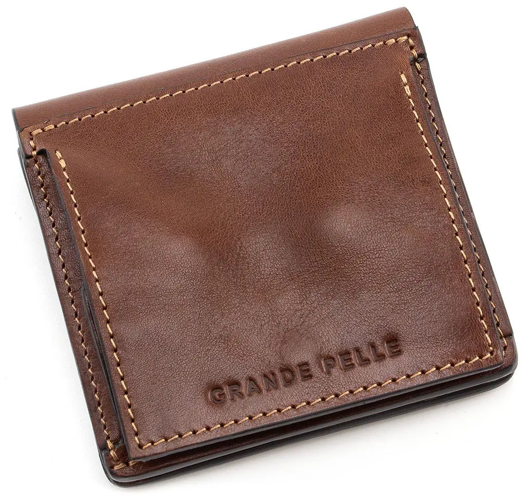 Мужской кожаный кошелек Grande Pelle 11.5х11.5х3 см acs0024457 - фото 3