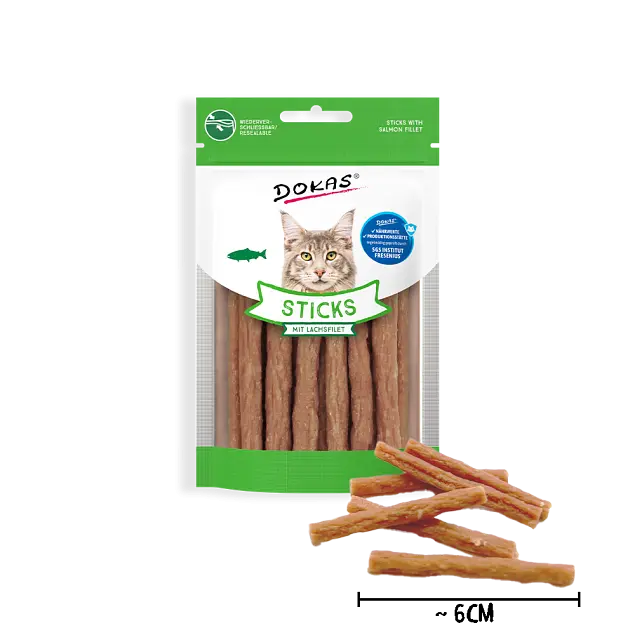Ласощі для котів Dokas Sticks з філе лосося - фото 3