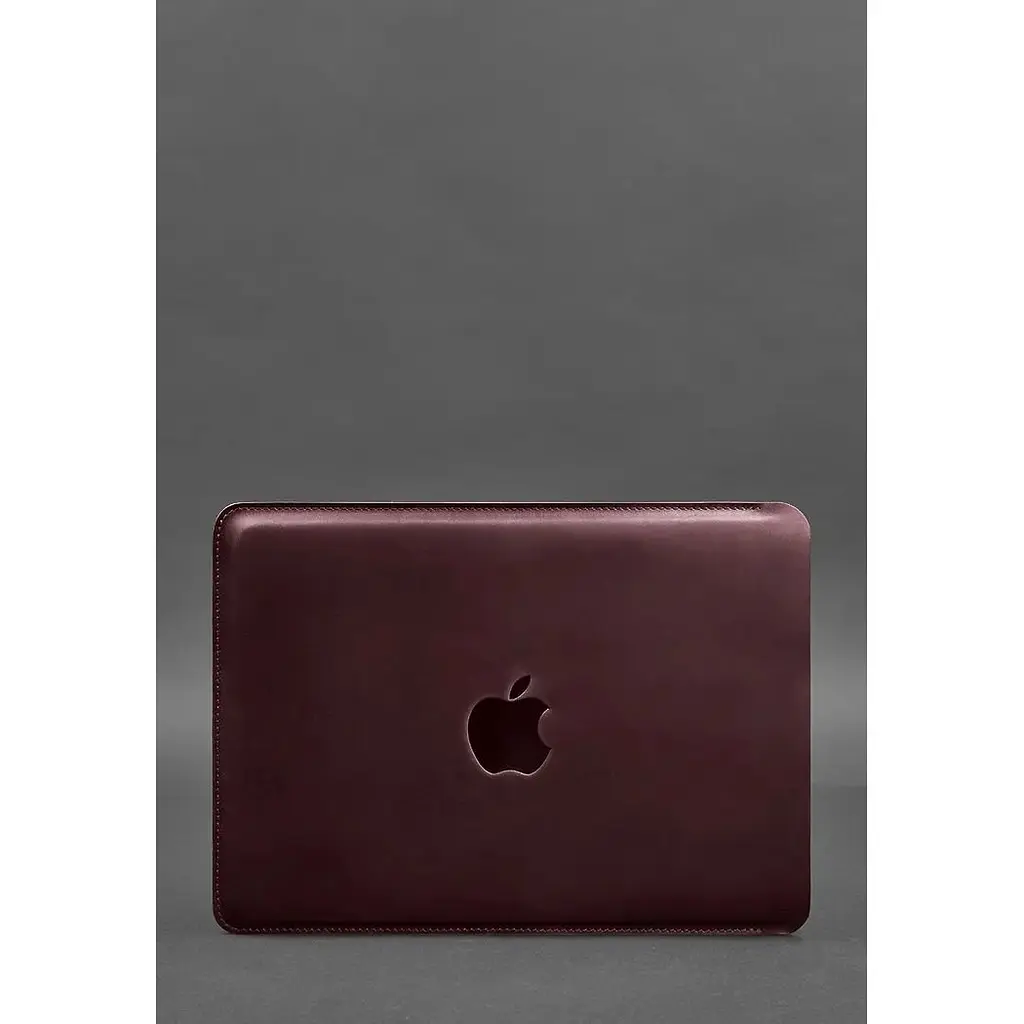 Шкіряний чохол для BlankNote Crazy Horse MacBook 14 дюймів Бордовий - фото 6