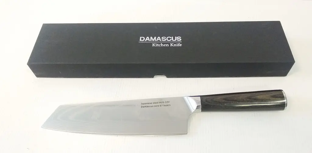 Ніж кухарський 20 см Damascus DK-HJ 6006 AUS-10 Дамаська сталь 67 шарів - фото 10