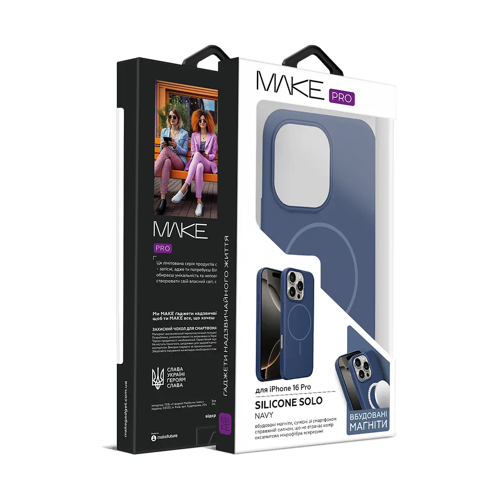 Чохол MAKE Apple iPhone 16 Pro Silicone Solo Navy Blue - фото 6