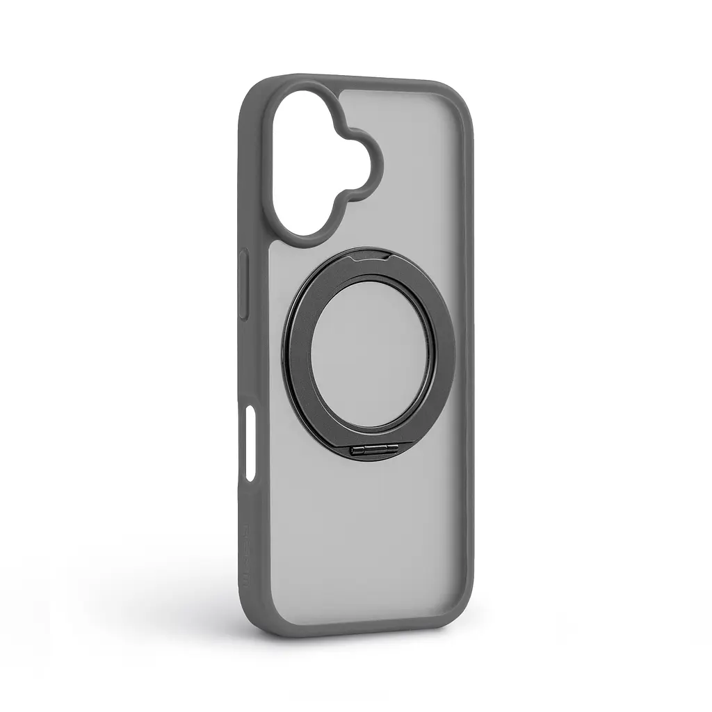 Противоударный чехол-панель для Apple iPhone 17, Unit Stand2, серый, силикон + поликарбонат, защита всего корпуса, с подставкой, поддержка магнитных держателей и беспроводной зарядки (MagSafe), ArmorStandart (ARM86331) - фото 2
