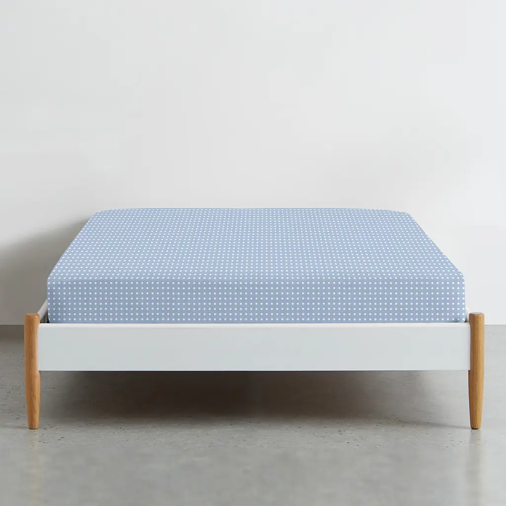 Простирадло на резинці для коляски та люльки Cosas Blue Dots 40х80х5 см (DropLightBlue-4003_FittedStroller_40х80) - фото 2