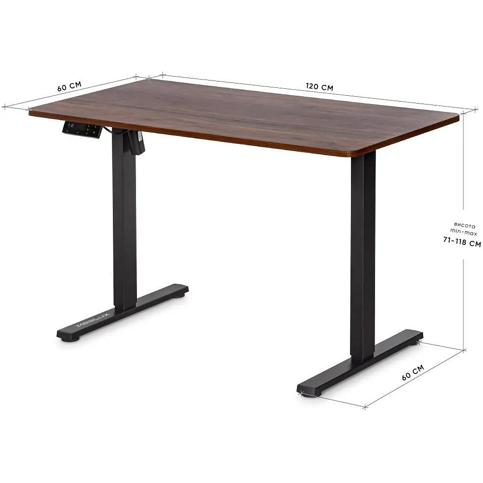 Стіл Mealux PowerDesk Lite Walnut з електрорегулюванням висоти (EVO-201 Lite Walnut /B) - фото 3