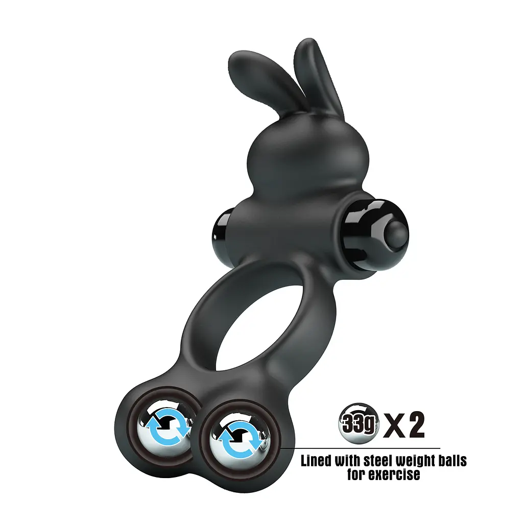 Ерекційне кільце Pretty Love Vibrant Penis Ring Yusuf Black - фото 5