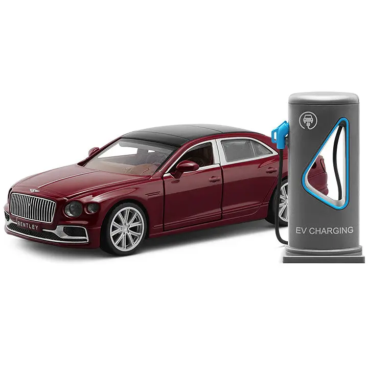 Колекційна металева модель автомобіля Автопром Bentley Flying Spur Hybrid із зарядною станцією, інерцією, світлом та звуком 1:38 - фото 3