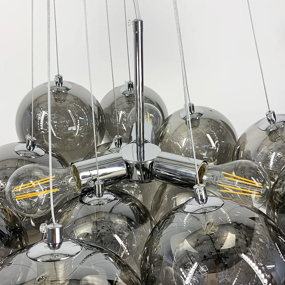 Люстра-пучок на 12 графитовых плафонах Line.F MJ 140-650 CH+CR - фото 5