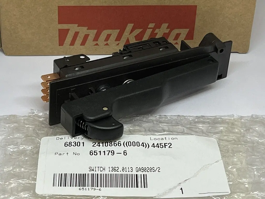 Кнопка пускова (вимикач) Makita 4112HS, 9027S, 9029S, 9047S, 9049S, 9057S, 9059S, 9067S, 9069S, 9077S, 9079S, GA7020S, GA7030S, GA7040S, GA9020S, GA9030S, GA9040S, 4112S, 4114S (651179-6) - фото 6