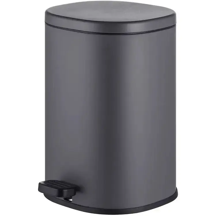 Відро для сміття з плавним закриттям овальне Mixxus Premium Olivary-TC0105 5 л graphite MI7063, Графит