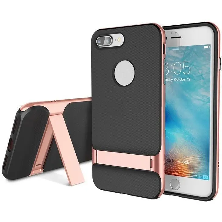 Чехол-накладка Rock TPU+PC Case Royce Series with Kickstand iPhone 7 Plus Rose Gold - фото 2