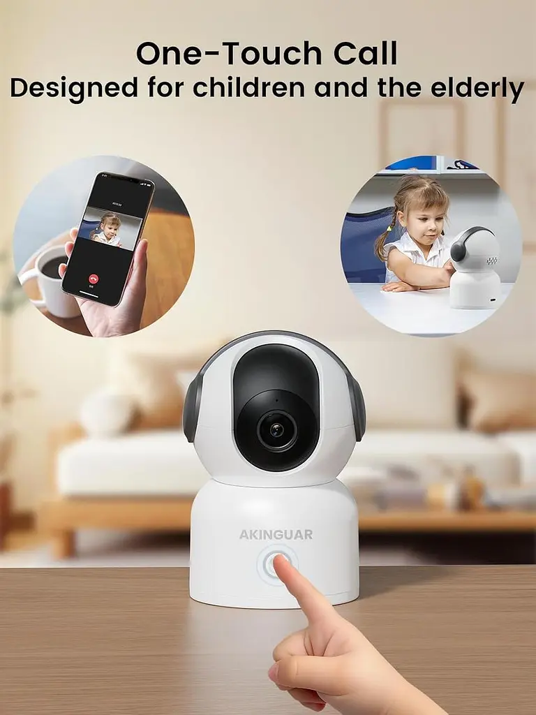 Камера відеоспостереження AKINGUAR Indoor Security Camera T2 2K Wi-Fi 360° з нічним баченням - фото 6