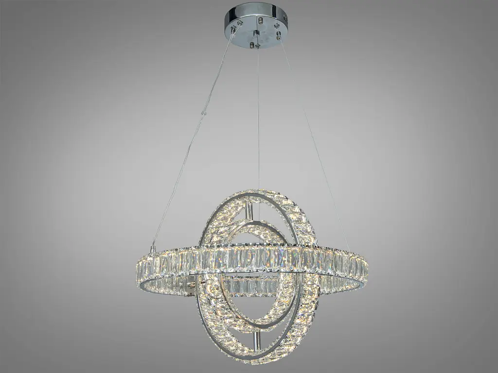 LED-люстра з кришталем Diasha D8886/500-3B CH, 92W, пульт, хром, Ø48 см - фото 3