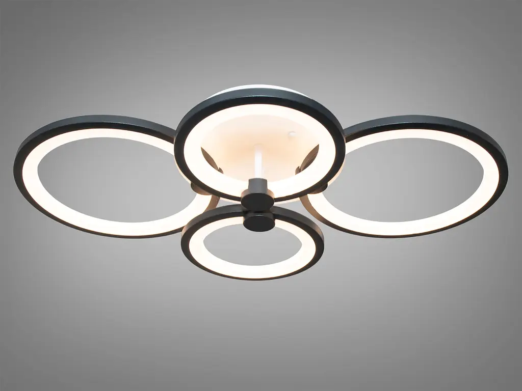 Потолковая светодиодная люстра с пультом, dimmer, 70 Вт, черная - фото 2