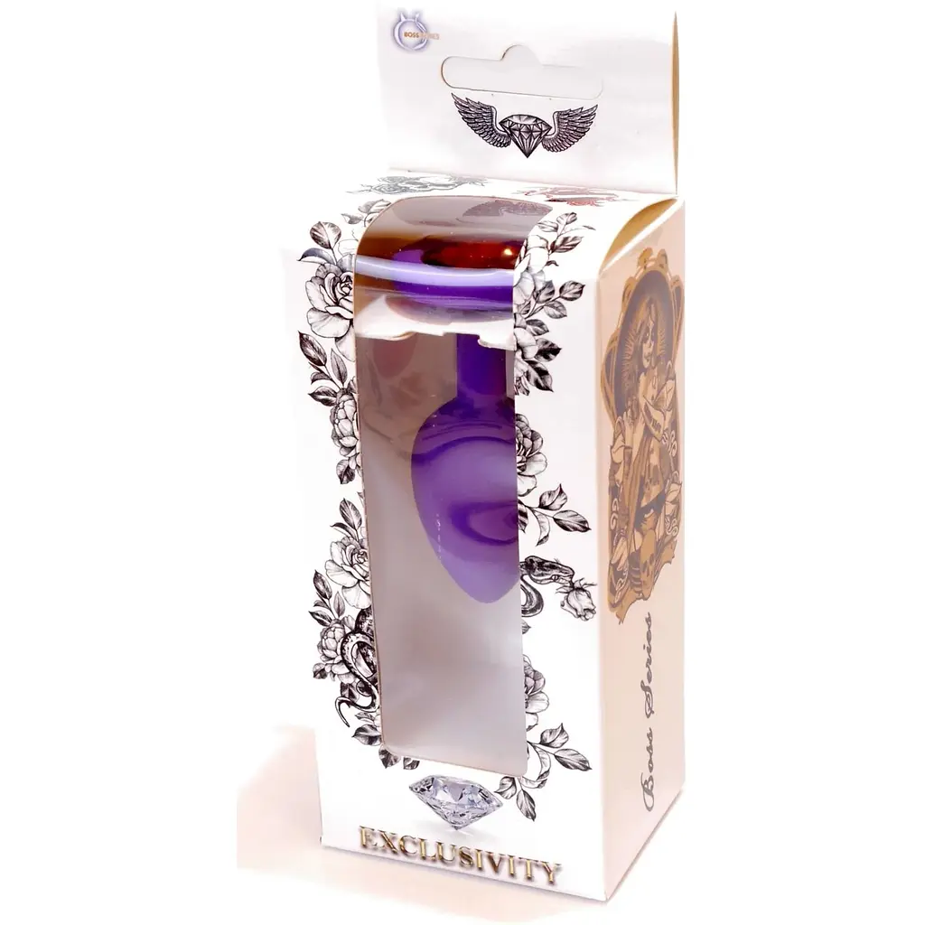 Силіконова анальна пробка Boss Of Toys Boss Series - Jewellery Purple Silicon Plug Medium Red M, BS6400086, Филетовый / Червоний - фото 7