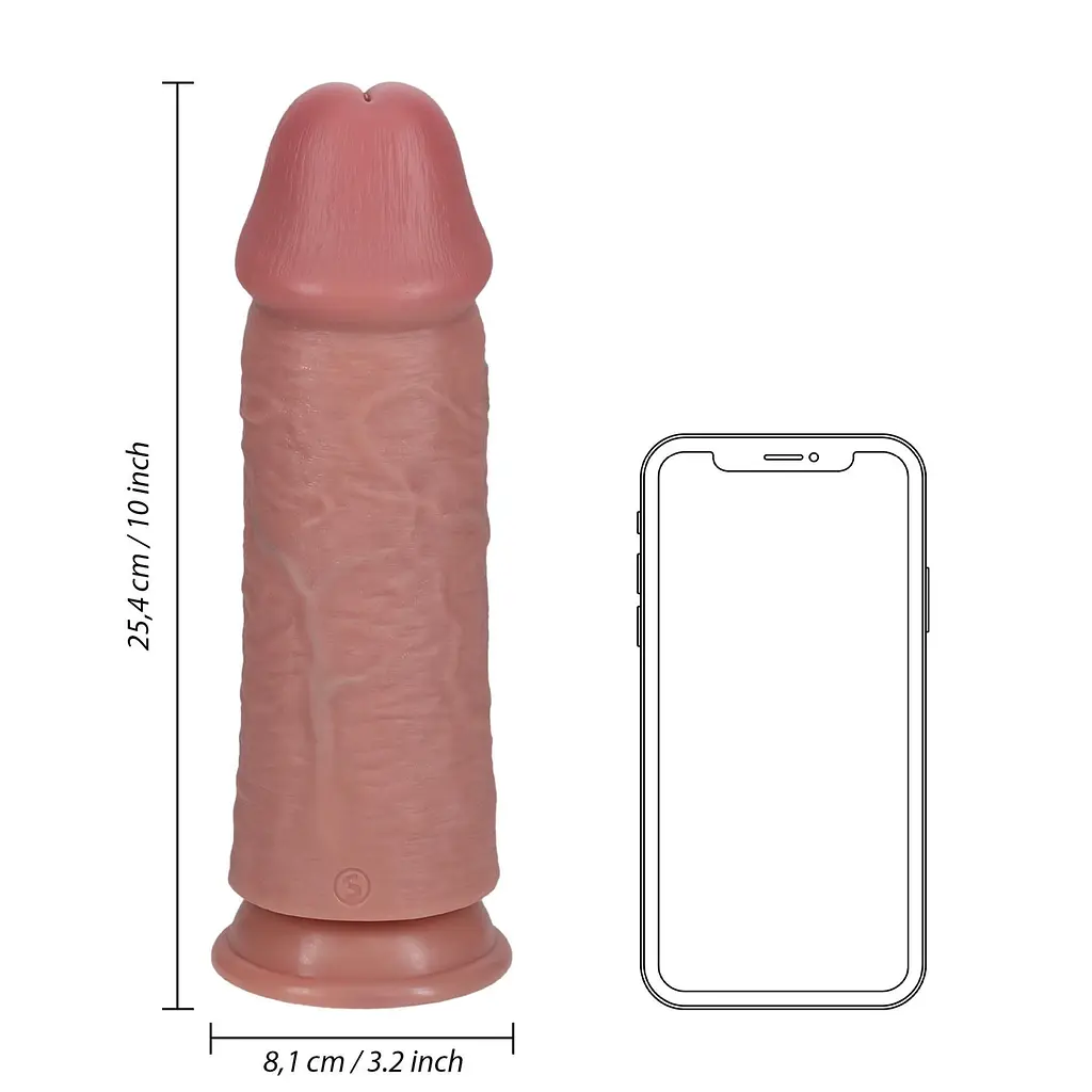 Фалоімітатор RealRock Extra Thick No Balls 10", 25.4 см (тілесний) - фото 5