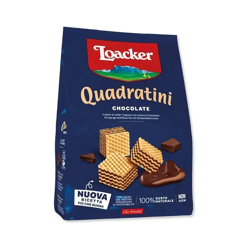 Вафлі Loacker Quadratini Chocolate 250 г