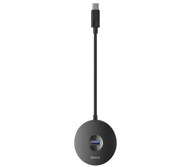 USB-хаб Baseus Airjoy round box HUB adapterType-C to USB3.0*1+USB2.0*3 10cm CAHUB-G01 Black - фото 3