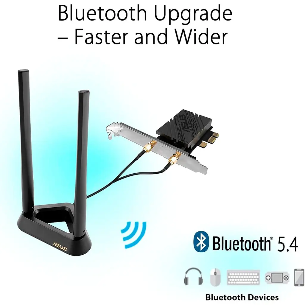 WiFi-адаптер ASUS WiFi PCE-BE92BT BE9400, PCI-Express x1, BT5.4 (90IG08U0-MO0B00) - фото 7