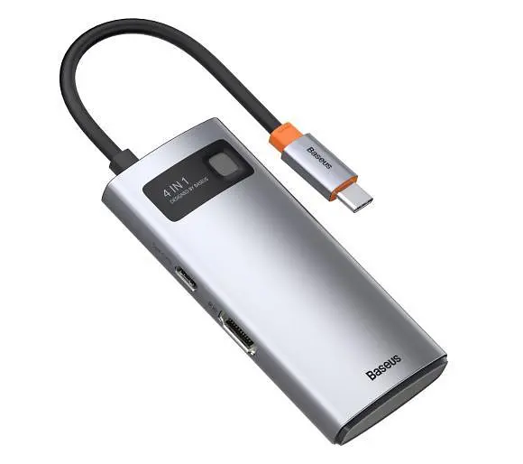 Мультипортовий адаптер USB Хаб Baseus Baseus Metal Gleam Series 4-in-1 Multifunctional Type-C HUB Docking - фото 3