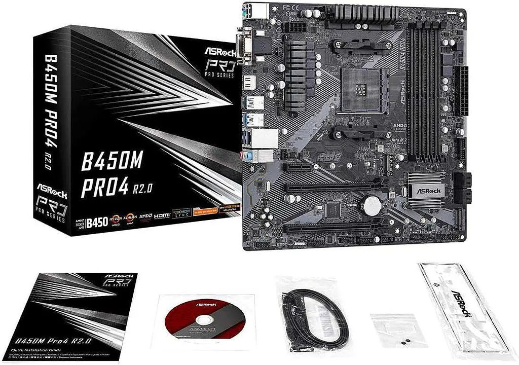 Материнська плата AsRock B450M Pro4 R2.0 (B450M Pro4 R2.0) (Socket AM4, AMD B450, Micro-ATX) - фото 6
