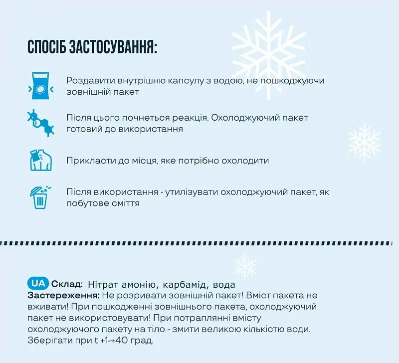 Пакет охолоджуючий гіпотермічний Energy Of Nature Medium 200 г - фото 3