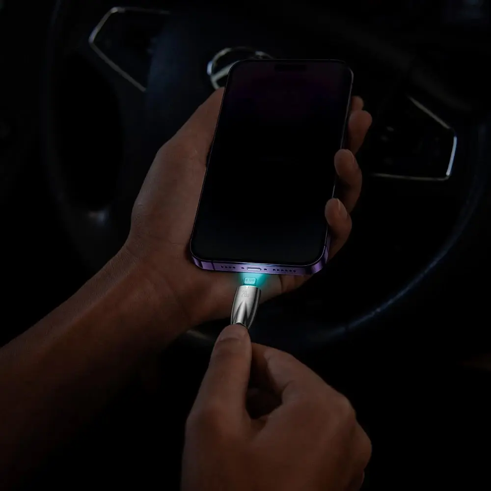 Кабель Baseus Glimmer Series Fast Charging USB-C to Lightning 20w 1m Black (CADH000001) [113822] - фото 8