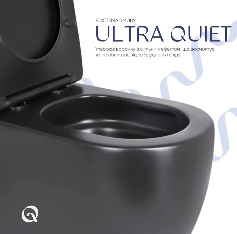 Унітаз підлоговий Qtap Robin Ultra Quiet з сидінням Slim Duroplast/ Soft-close/ Quick Release QT13226083AMB - фото 4