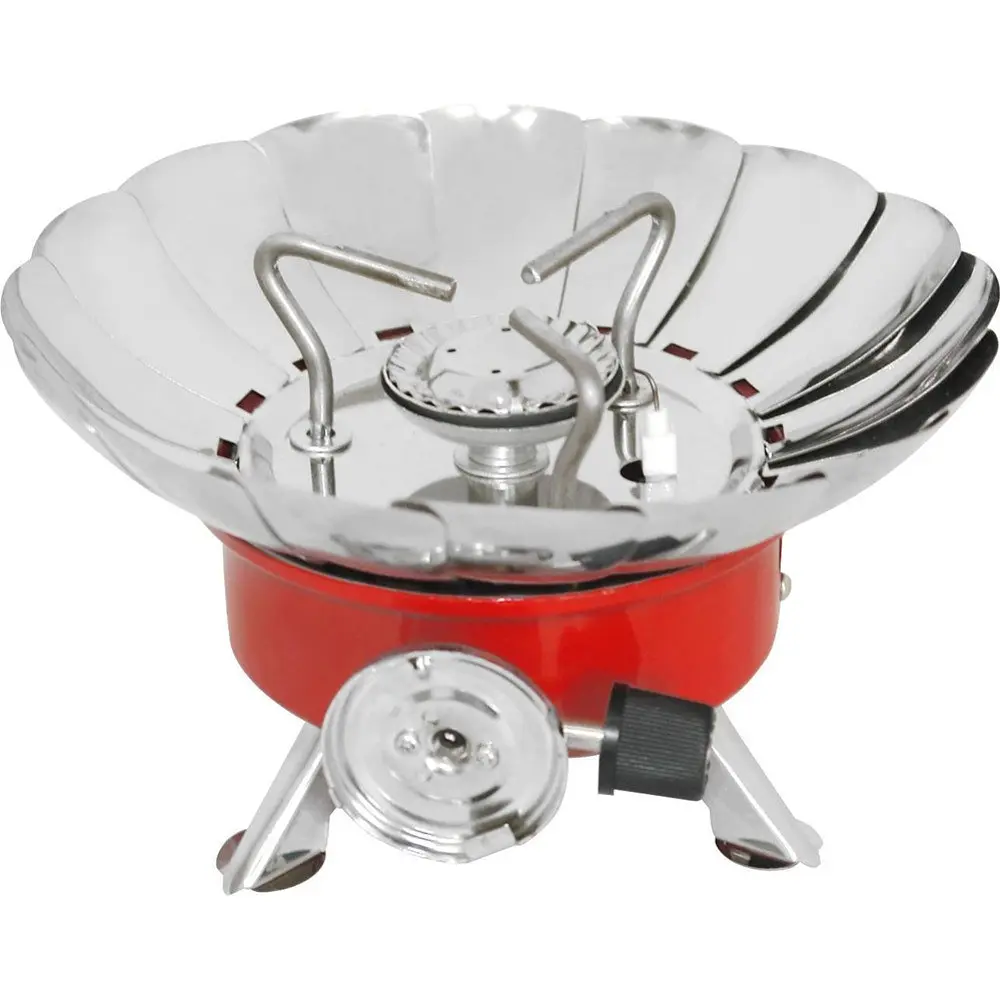 Туристична газова плита Windproof camping stove Yanchuan YC-203 Червоний, таганок газовий на балончик - фото 3