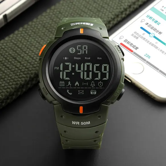 Наручные часы мужские 1301AG army green Smart Watch Skmei acs0030815 - фото 3