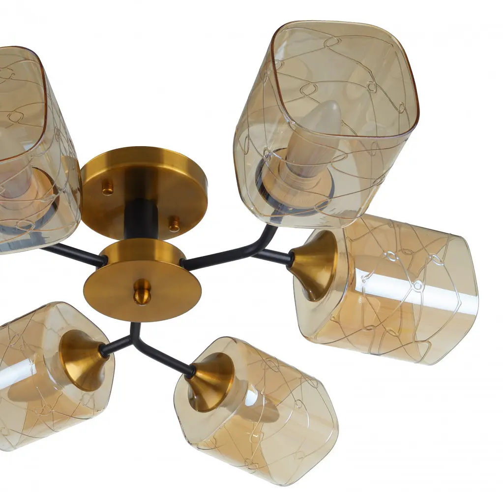 Люстра потолочная Brille в спальню E27 60W G (BL-969C/6) - фото 8