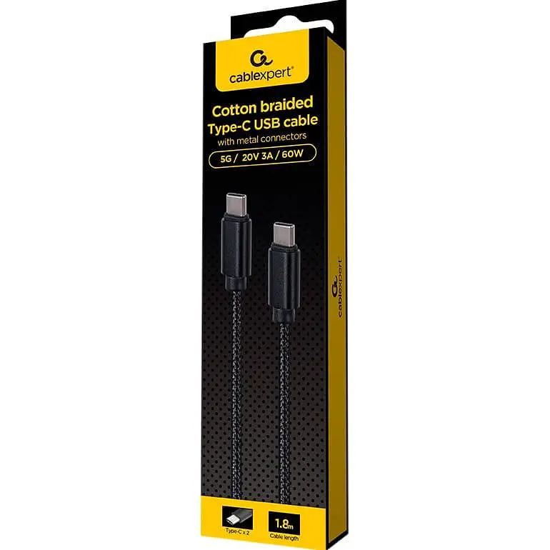 Кабель Cablexpert CCDB-mUSB2B-CMCM-6, Power Delivery (PD), до 60 Ватт C-тато/C-тато, 1,8 м. (CCDB-mUSB2B-CMCM-6) - фото 2