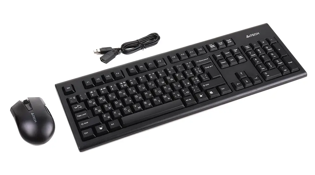 Бездротовий комплект (клавіатура + миша) A4Tech 3000N V-Track Wireless Black (3000N (GK-85+G3-200N))