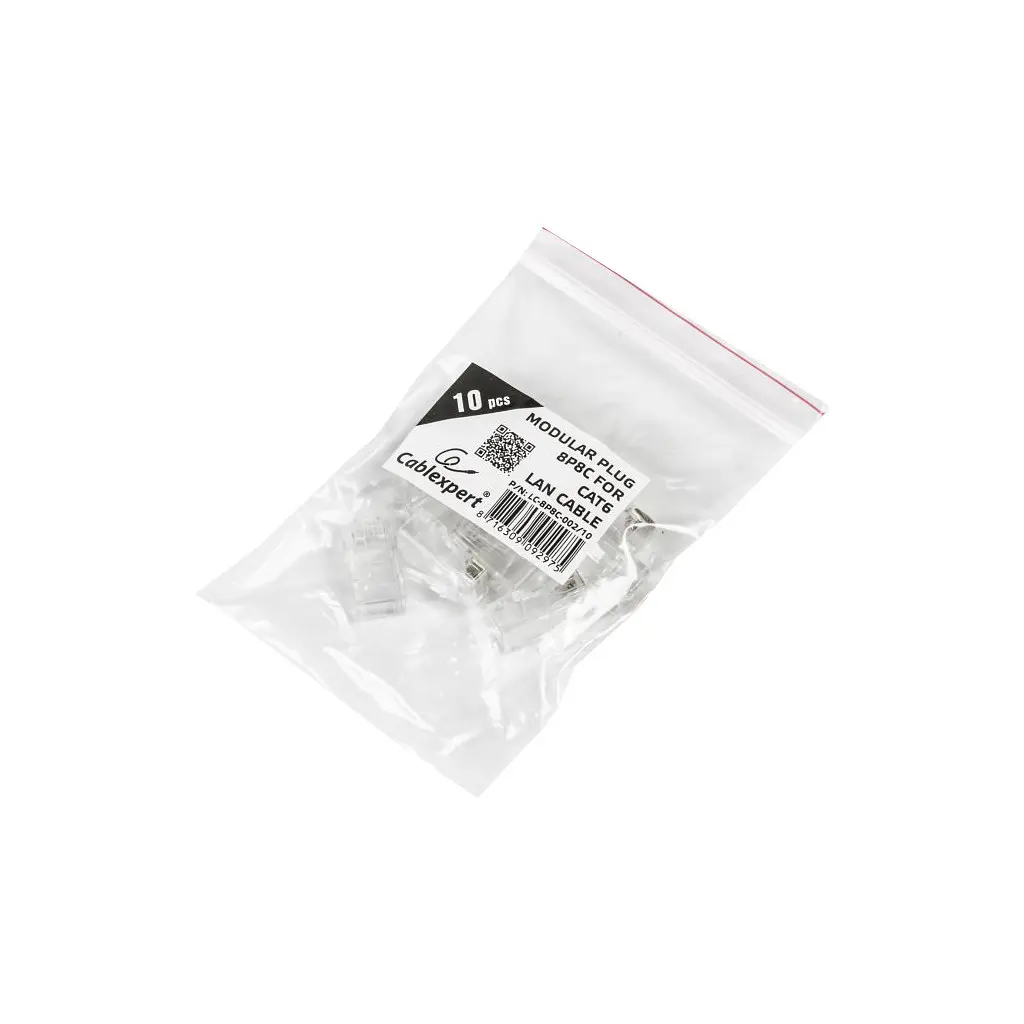 Конектор RJ45 cat.6 UTP 8P8C * 10 (позолоч. конт.) Cablexpert (LC-8P8C-002/10) - фото 3