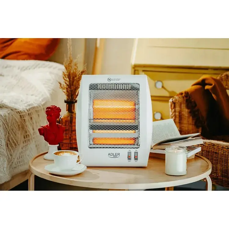 Обогреватель инфракрасный Adler AD 7709 портативный 800 Вт с защитой от опрокидывания белый - фото 8