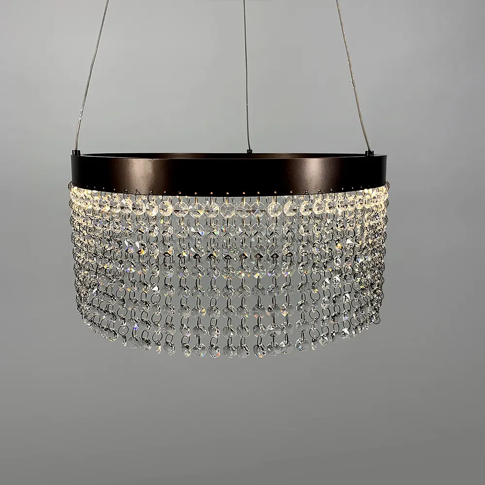 Невероятная хрустальная люстра с бронзовым обводком h25 Line.F 2802/1 25 BR - фото 5