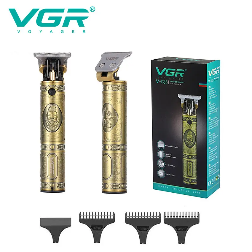 Машинка для стрижки волос VGR V-085 Gold, триммер для бороды, беспроводной окантовочный мужской, золотой - фото 2