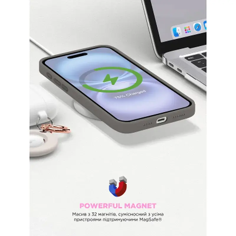 Чохол до мобільного телефона Armorstandart ICON2 MagSafe Apple iPhone 16 Stone Grey (ARM81311) - фото 9