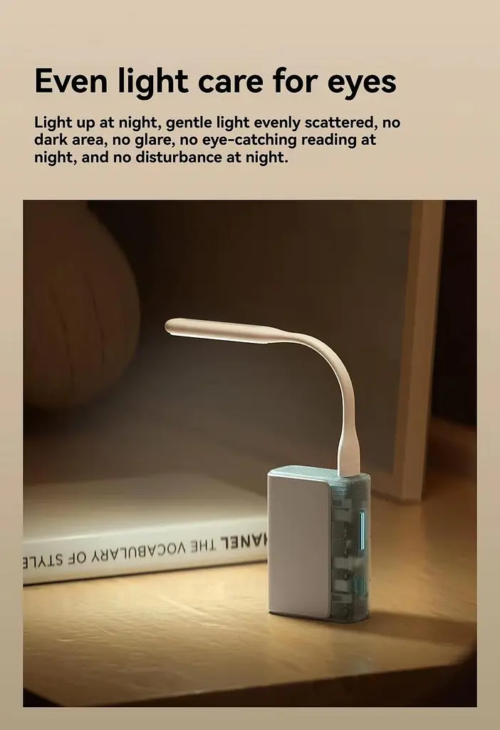 USB LED лампа CUKTECH (ZMI) LED 2 AL003 для ноутбука Power Bank портативна світлодіодна 5 режимів гнучка White - фото 5