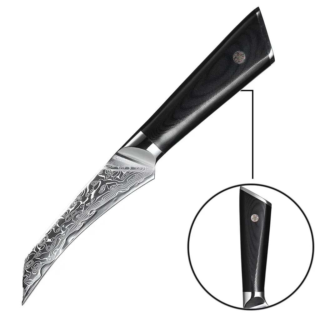 Ніж для чищення овочів Damascus DK-LKB 5008 VG-10 9 см Дамаська сталь 67 шарів - фото 2