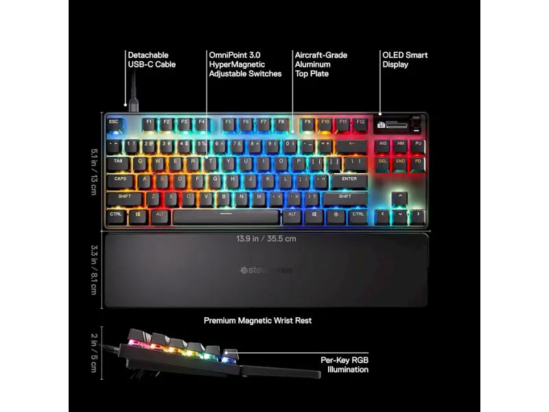 Клавіатура SteelSeries Apex Pro TKL Gen 3 UA (64740) - фото 7