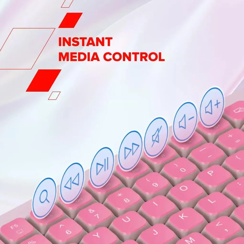 Клавиатура Canyon Keyboard OnType 10 Low Profile EN Wired Pink (CNS-HKB10P) - фото 6