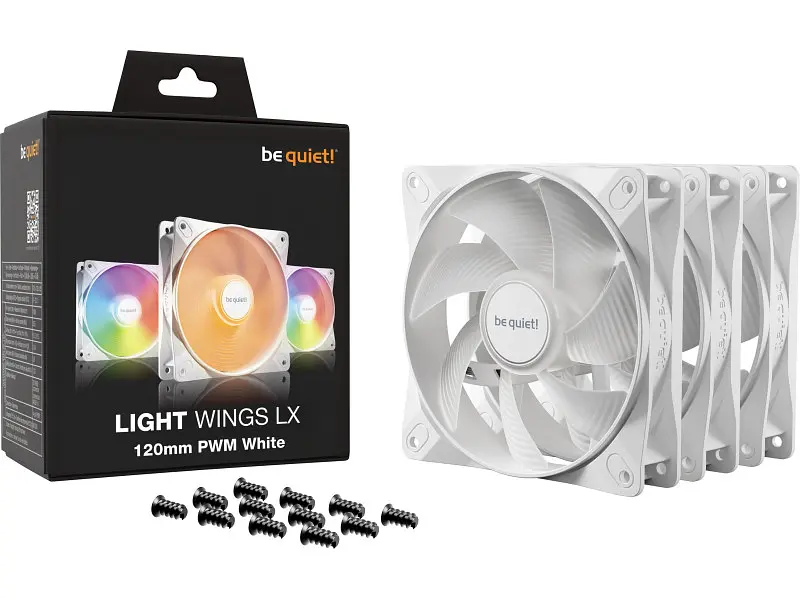 Вентилятор для корпусу Be quiet! Light Wings LX 120 PWM Triple-Pack White (BL122) - фото 3